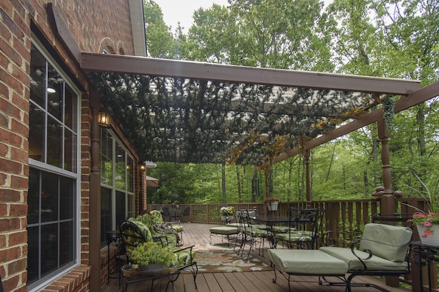 157 Burks Hollow Rd SW, Willis, VA 24380 - wooden terrace featuring outdoor dining space and a pergola