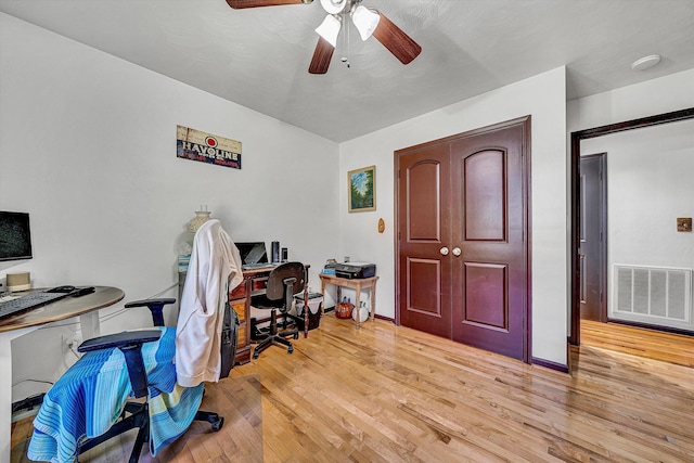 22 Spring Branch Ln, Fincastle, VA 24090 - office space with ceiling fan and light wood-style floors