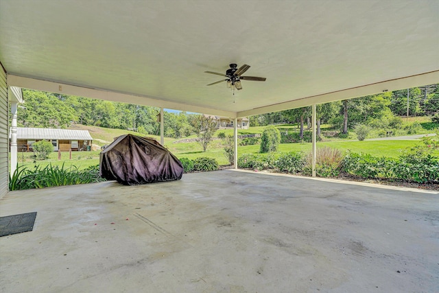 22 Spring Branch Ln, Fincastle, VA 24090 - view of patio / terrace with a ceiling fan and view of scattered trees