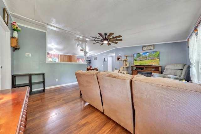 4362 Stewartsville Rd, Moneta, VA 24121 - living area with wood finished floors, ceiling fan, and baseboards