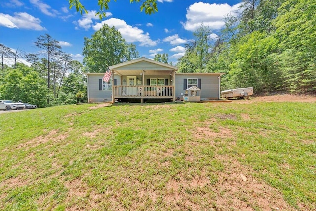 4362 Stewartsville Rd, Moneta, VA 24121 - view of front facade with a front yard and a deck