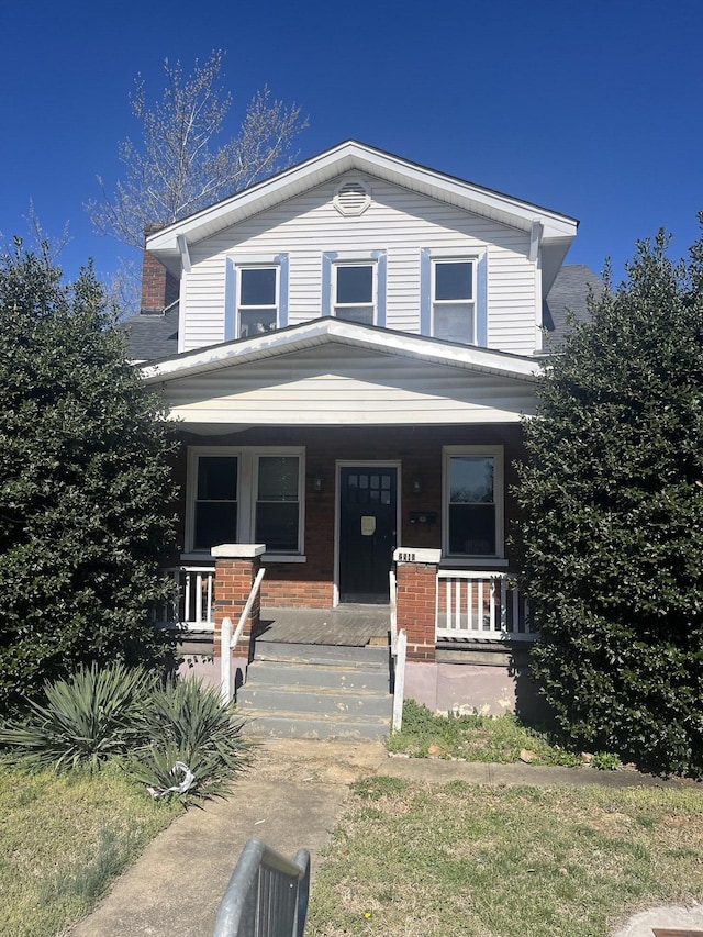 2816 10th St NW, Roanoke, VA 24012 - view of front of house with covered porch and brick siding