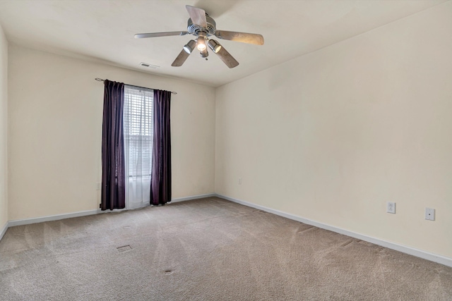 1801 Meadows Ct, Vinton, VA 24179 - spare room with light colored carpet, baseboards, and a ceiling fan