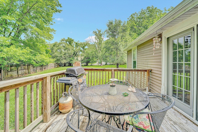 1514 Redwood Rd SE, Roanoke, VA 24014 - deck with outdoor dining area and view of scattered trees