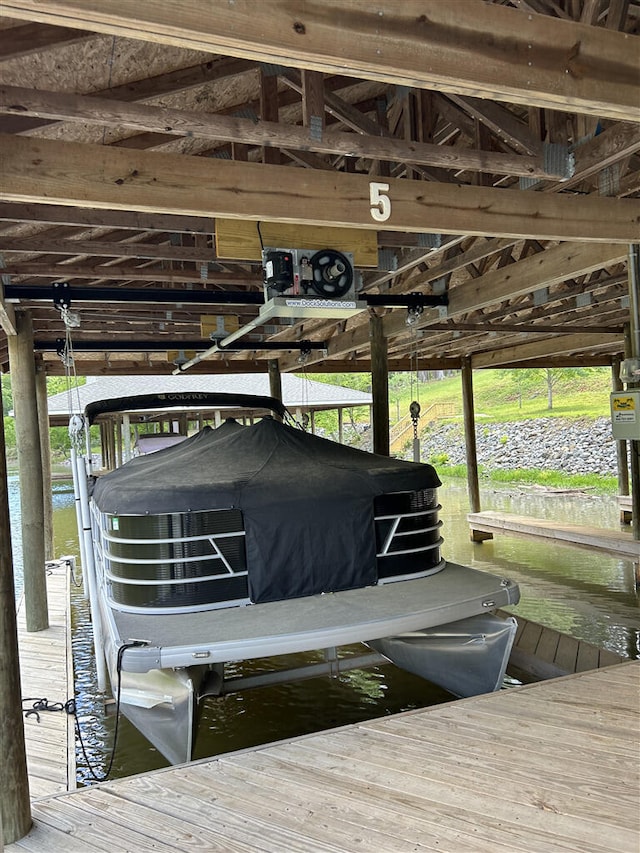 844 Lakewatch Cir, Moneta, VA 24121 - dock area with boat lift
