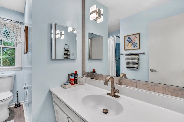 2440 Charing Cross Dr, Roanoke, VA 24018 - bathroom featuring toilet, vanity, baseboards, and wood finished floors