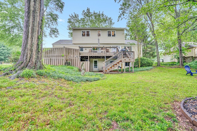 2440 Charing Cross Dr, Roanoke, VA 24018 - rear view of house with stairway and a wooden deck