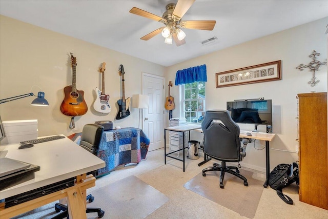 610 Crystal Anne Ln, Roanoke, VA 24019 - carpeted office with a ceiling fan