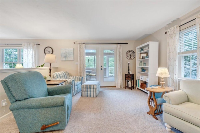 610 Crystal Anne Ln, Roanoke, VA 24019 - carpeted living area featuring french doors and plenty of natural light
