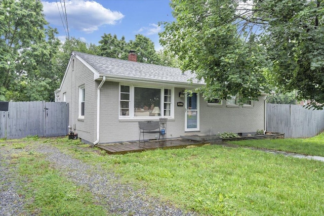 3023 Birchlawn Ave NW, Roanoke, VA 24012 - view of front of home featuring brick siding, a chimney, roof with shingles, a gate, and a deck