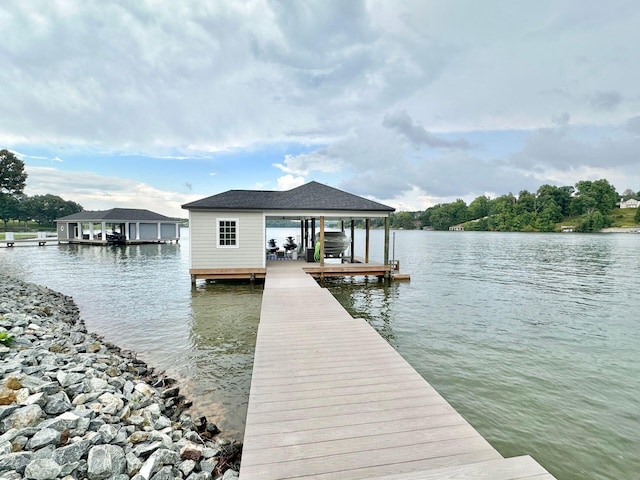 1115 Oakshire Ln, Wirtz, VA 24184 - dock featuring boat lift and a water view