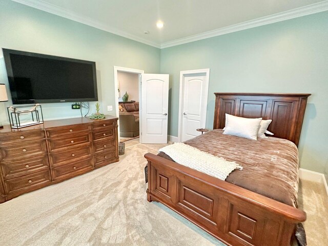 1115 Oakshire Ln, Wirtz, VA 24184 - bedroom with ornamental molding, light carpet, and baseboards
