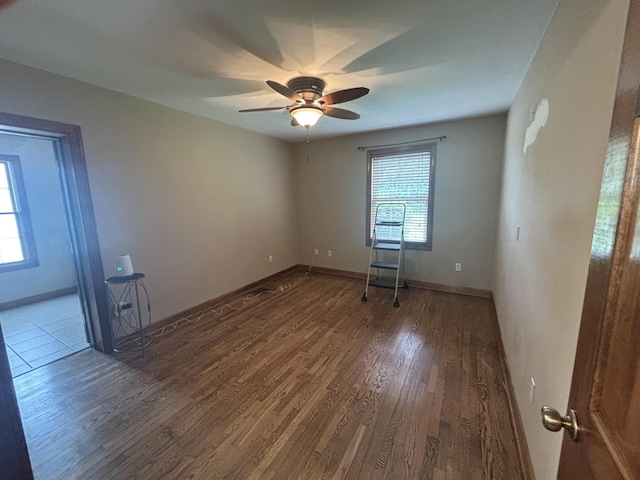 120 Nyle Ridge Rd, Wirtz, VA 24184 - spare room with wood finished floors and a ceiling fan