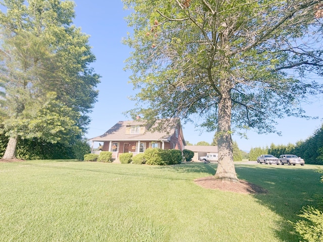 120 Nyle Ridge Rd, Wirtz, VA 24184 - view of front facade with a front yard and a chimney