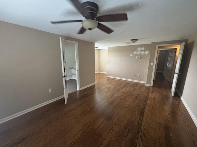 120 Nyle Ridge Rd, Wirtz, VA 24184 - unfurnished room featuring a ceiling fan and dark wood-type flooring