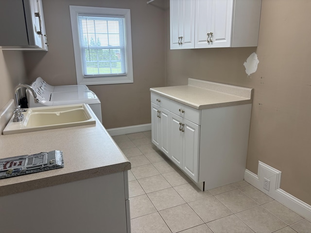 120 Nyle Ridge Rd, Wirtz, VA 24184 - laundry room with cabinet space, washing machine and dryer, and light tile patterned floors
