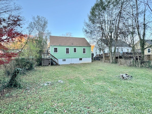 816 Brandon Ave SW, Roanoke, VA 24015 - back of house with stairs and a wooden deck