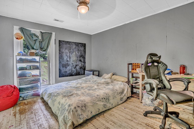 131 Indian Ln, Eagle Rock, VA 24085 - bedroom with wood-type flooring and a ceiling fan