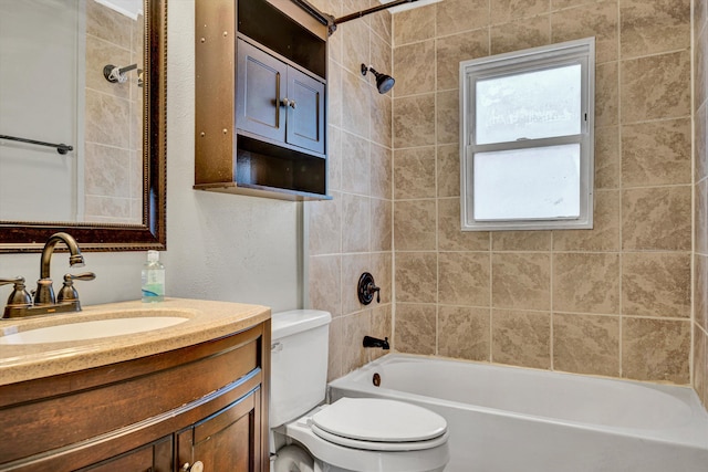 130 W Augusta Ave, Vinton, VA 24179 - bathroom featuring toilet, shower / washtub combination, and vanity