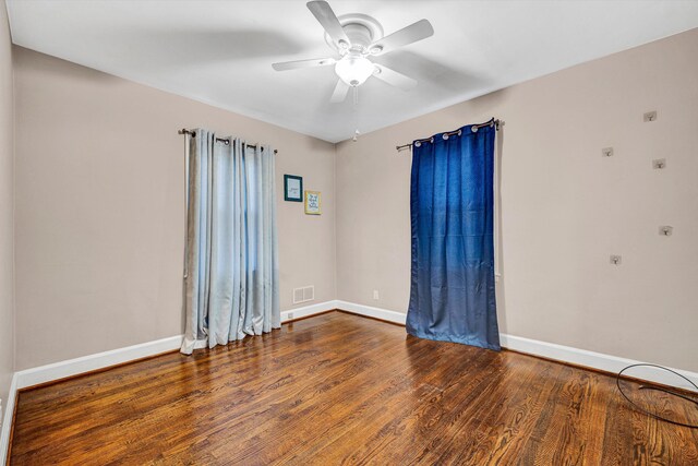 130 W Augusta Ave, Vinton, VA 24179 - empty room featuring ceiling fan, baseboards, and wood finished floors