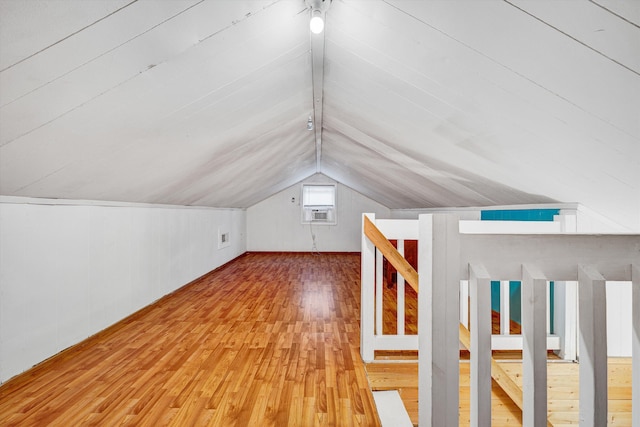 130 W Augusta Ave, Vinton, VA 24179 - additional living space with light wood-style flooring, vaulted ceiling, and cooling unit
