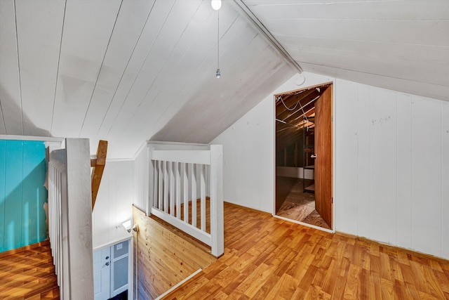 130 W Augusta Ave, Vinton, VA 24179 - additional living space featuring wood finished floors, lofted ceiling, and wood walls
