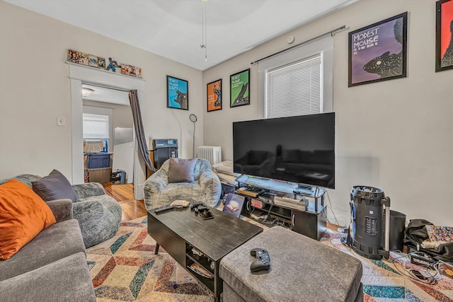 602 Allison Ave SW, Roanoke, VA 24016 - living room with radiator heating unit and wood finished floors