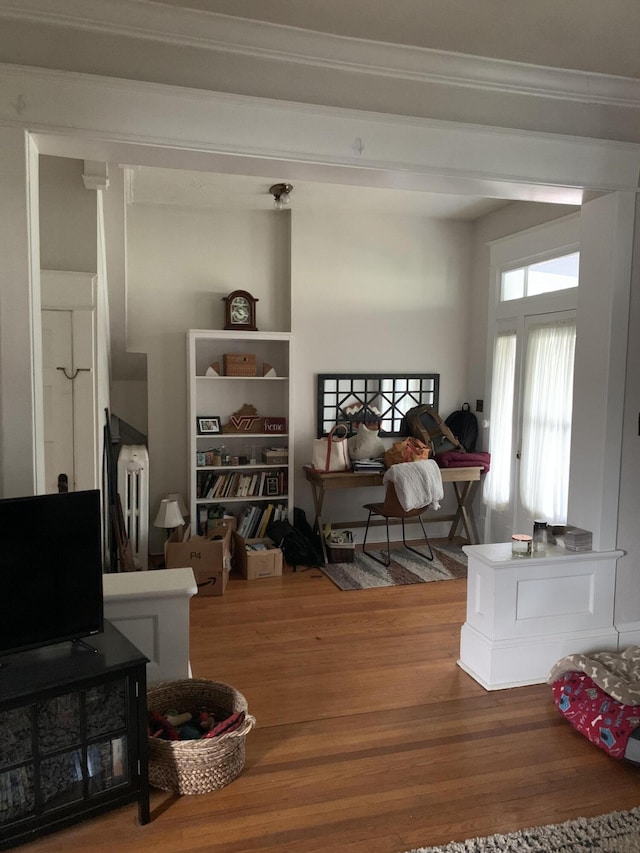602 Allison Ave SW, Roanoke, VA 24016 - living area featuring wood finished floors and ornamental molding