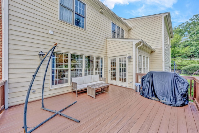 1160 Belcroft Ct, Roanoke, VA 24018 - wooden deck featuring area for grilling and an outdoor living space