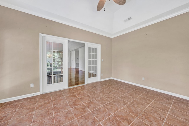 3303 Belshire Ct SW, Roanoke, VA 24014 - tiled empty room featuring a ceiling fan and baseboards