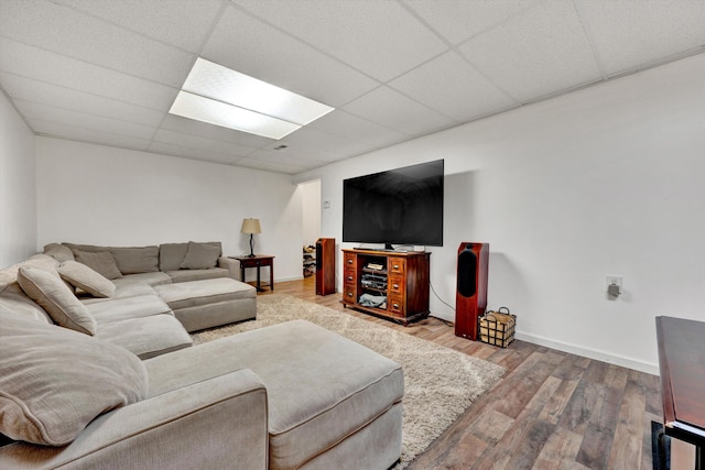 135 Sapphire Ave, Christiansburg, VA 24073 - living area with a paneled ceiling, wood finished floors, and baseboards