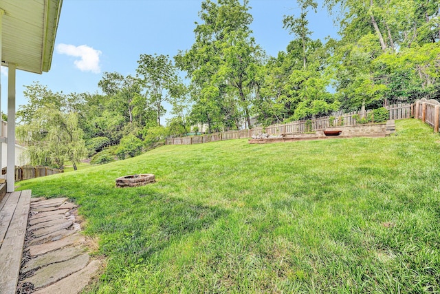 135 Sapphire Ave, Christiansburg, VA 24073 - view of yard featuring an outdoor fire pit