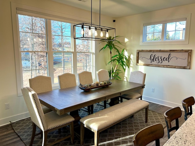 103 Retreat Ln, Huddleston, VA 24104 - dining room with baseboards and dark wood finished floors