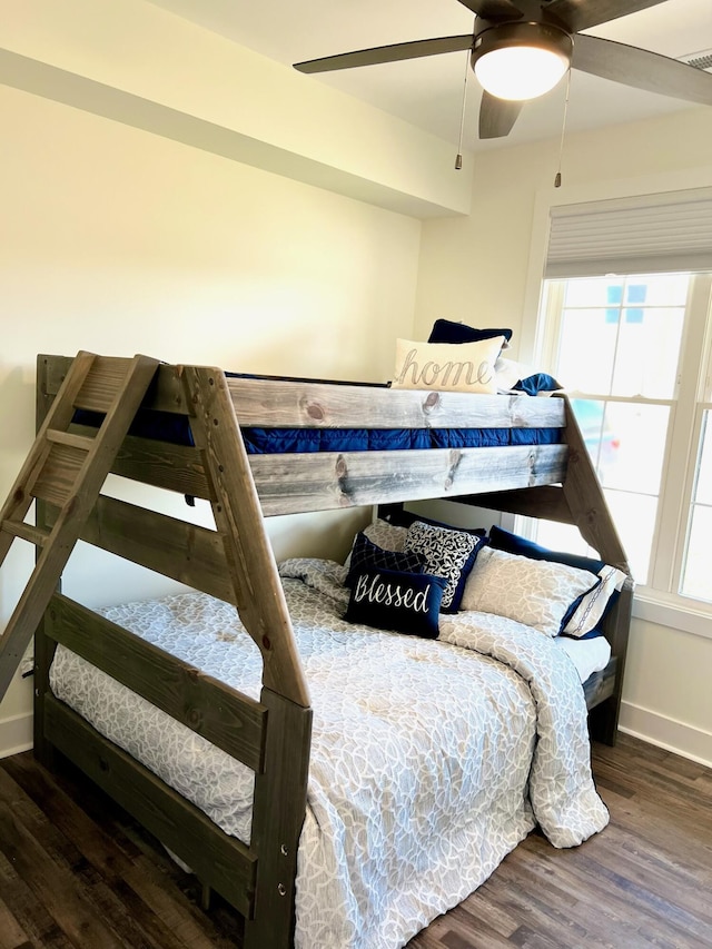 103 Retreat Ln, Huddleston, VA 24104 - bedroom featuring wood finished floors, baseboards, and a ceiling fan