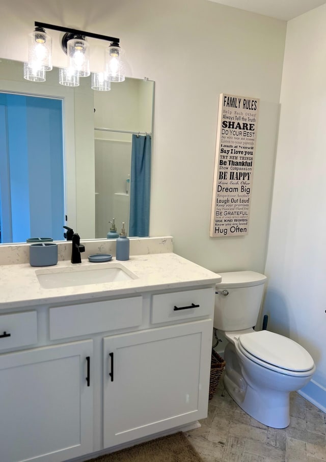 103 Retreat Ln, Huddleston, VA 24104 - bathroom with vanity, toilet, and a shower with curtain