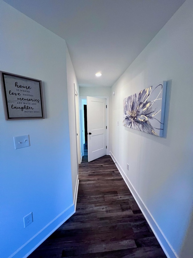 103 Retreat Ln, Huddleston, VA 24104 - hallway featuring baseboards and dark wood-style flooring