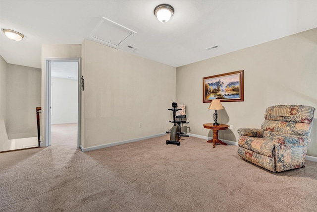 4210 Hannah Belle Way, Roanoke, VA 24018 - living area with carpet, attic access, and baseboards