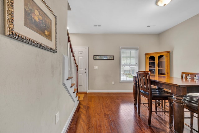 4210 Hannah Belle Way, Roanoke, VA 24018 - dining space featuring wood finished floors, baseboards, and stairway