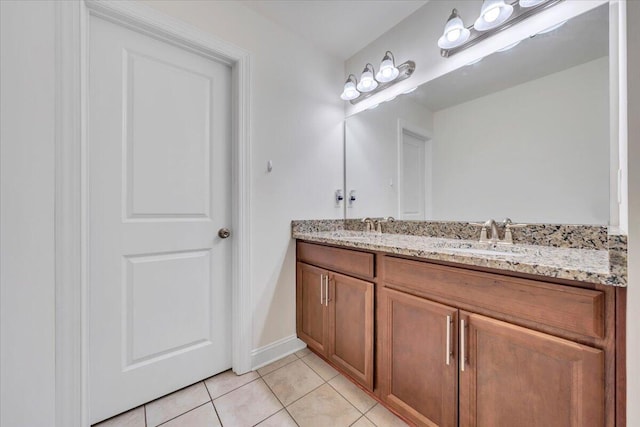 7019 Linn Cove Ct, Roanoke, VA 24018 - bathroom with double vanity, tile patterned floors, and baseboards