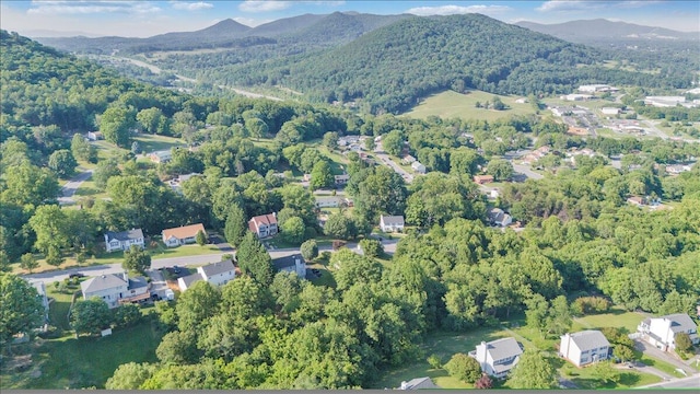 828 Ray St, Roanoke, VA 24019 - aerial overview of property's location featuring a mountainous background and a forest