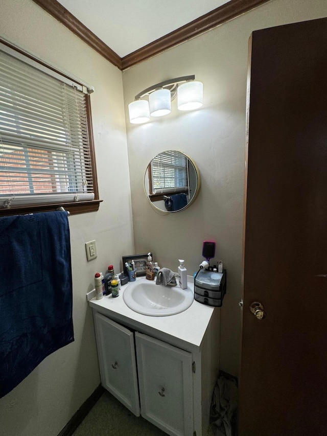570 Scuffling Hill Rd, Rocky Mount, VA 24151 - bathroom featuring crown molding and vanity