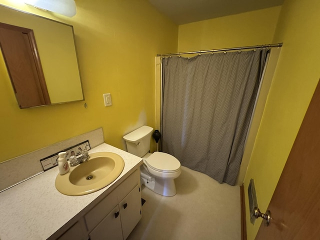 570 Scuffling Hill Rd, Rocky Mount, VA 24151 - full bathroom with vanity, toilet, and a shower with shower curtain