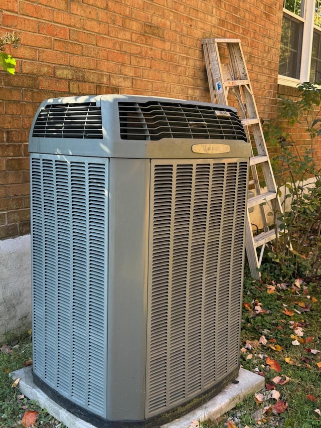 570 Scuffling Hill Rd, Rocky Mount, VA 24151 - exterior view of cooling unit and brick siding