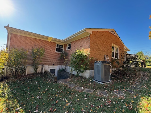570 Scuffling Hill Rd, Rocky Mount, VA 24151 - view of side of property with brick siding and central air condition unit