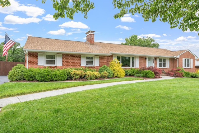 2561 Inglewood Rd SW, Roanoke, VA 24015 - ranch-style home featuring a chimney, brick siding, and roof with shingles