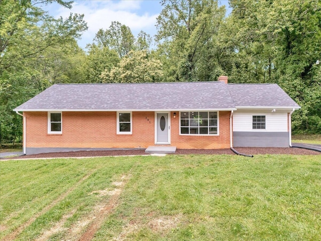201 Forest Ridge Dr, Vinton, VA 24179 - ranch-style home featuring brick siding, a front lawn, and a shingled roof