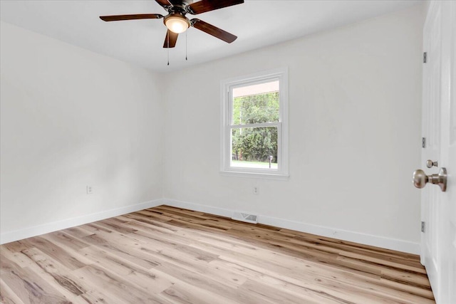 201 Forest Ridge Dr, Vinton, VA 24179 - empty room featuring baseboards, light wood finished floors, and a ceiling fan