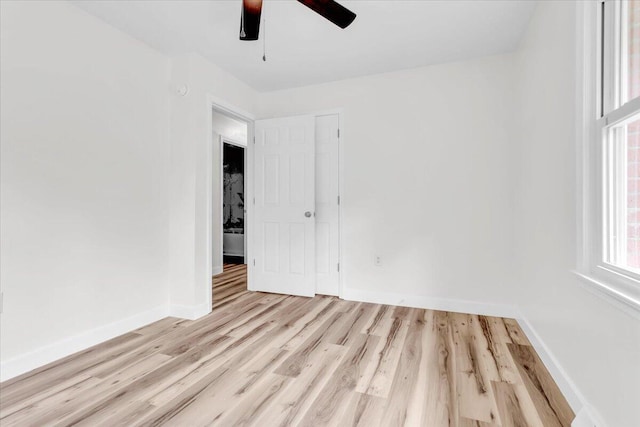201 Forest Ridge Dr, Vinton, VA 24179 - empty room with ceiling fan, baseboards, and light wood-type flooring