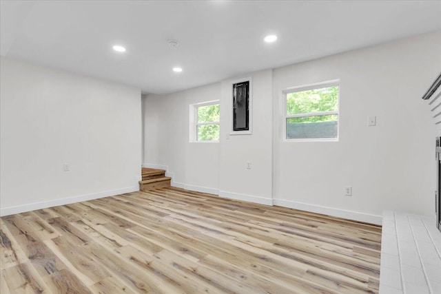 201 Forest Ridge Dr, Vinton, VA 24179 - unfurnished room with light wood-style floors, baseboards, and recessed lighting