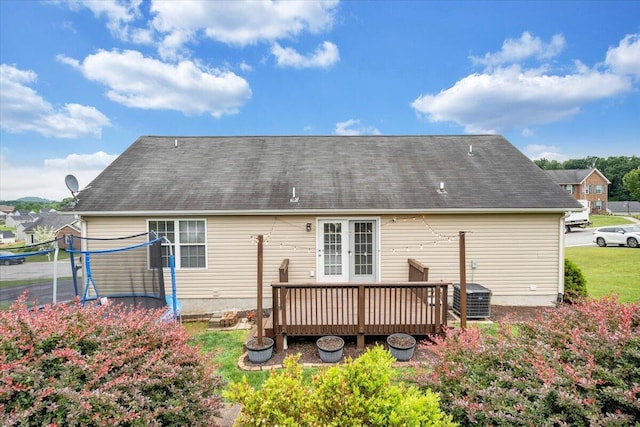 590 Keystone Dr NW, Christiansburg, VA 24073 - rear view of property with a wooden deck and a trampoline